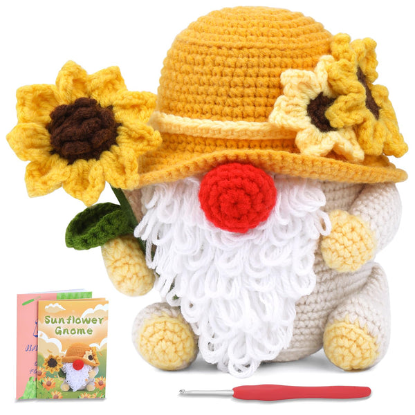 Sunflower Gnome Christmas Crochet Kit for Beginners