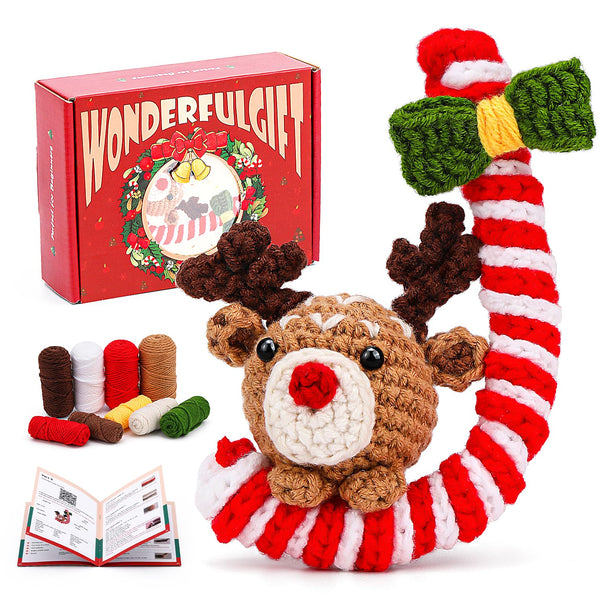 Candy Cane Christmas Crochet Kit for Beginners