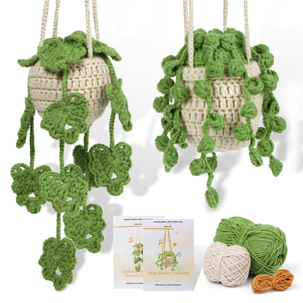 2 PCS Leaf Potted Plant Crochet Kit for Beginners