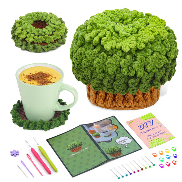 6 Pcs Coasters Plant Pot Crochet Kit for Beginners