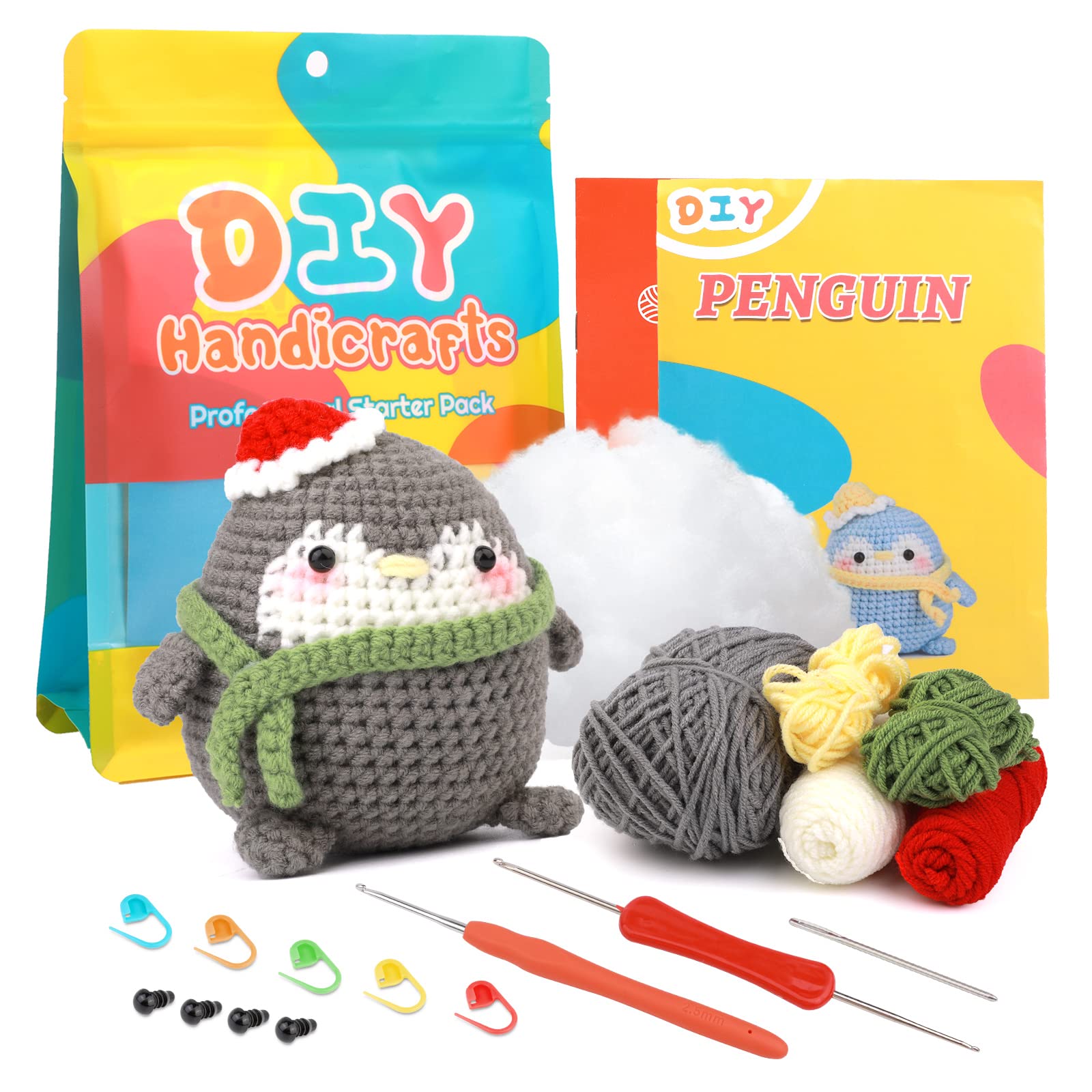 Gray Penguin Crochet Kit for Beginners – Kdafio