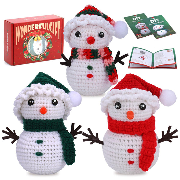 Christmas Snowman Crochet Kit for Beginners