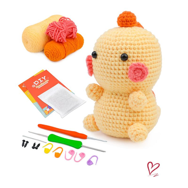 Yellow Dinosaur Crochet Kit for Beginners